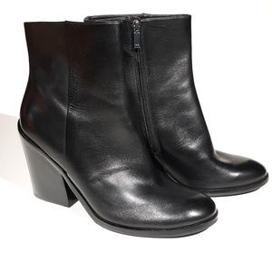 Marc Fisher LTD Ankle Booties Blk Leather 4" Heel